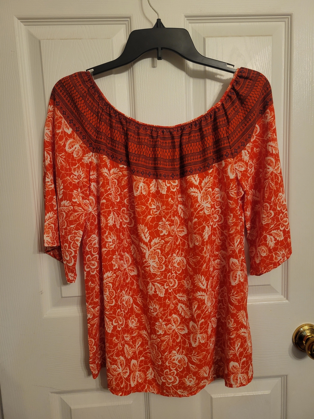 mts NWOT Orange Floral Bohemian Tunic